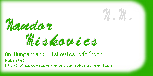 nandor miskovics business card